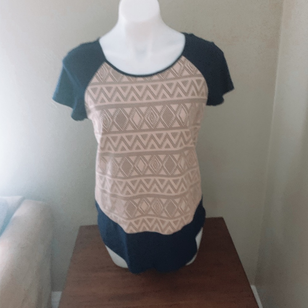 tan over lace shirt